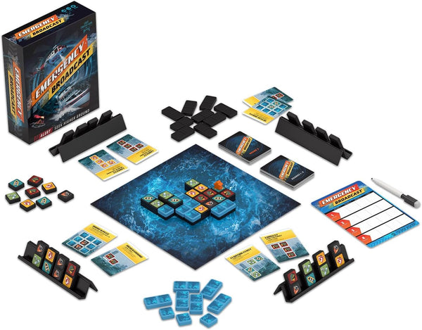 Bicycle Emergency Broadcast Board Game | Tile-Laying Strategy Game for Ages 10+, 2-4 Players