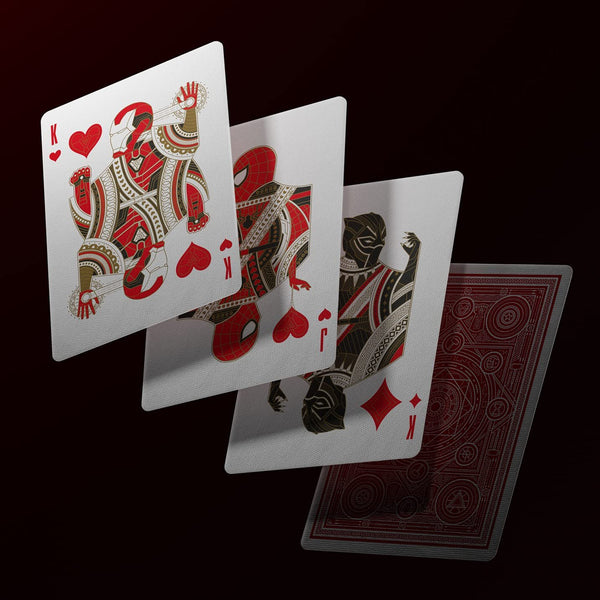 theory11 Avengers Red Edition Premium Playing Cards - Marvel Studios' The Infinity Saga Deck, Poker Size Standard Index