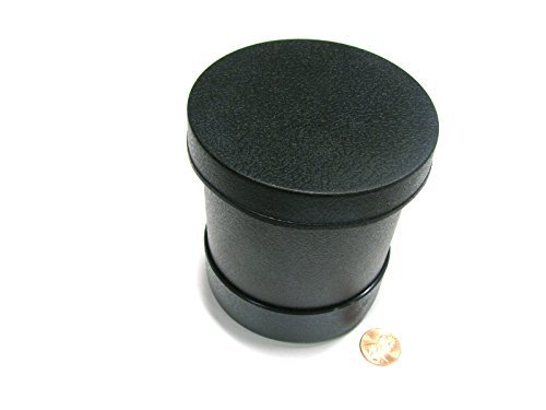 Koplow Games Plastic Dice Cup with Twist-Off Lid – 4″ Felt-Lined Gaming Dice Cup for Board Games, RPGs & Travel Storage, Durable Black Plastic Exterior