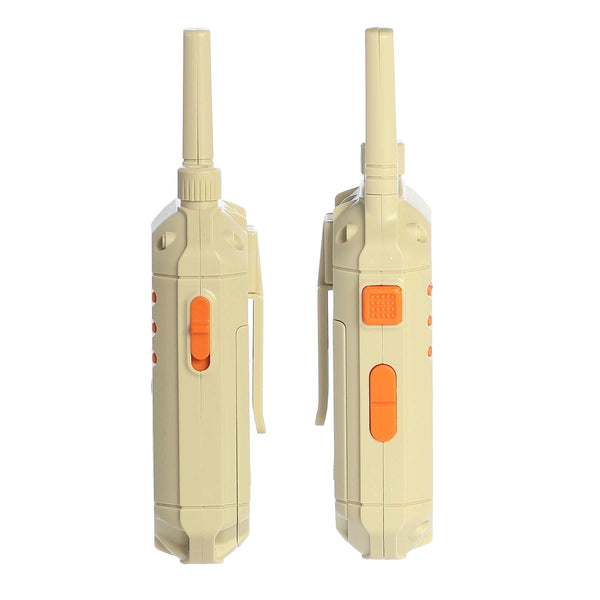 Aurora Toys Camp Arcadia Walkie Talkies for Kids, 300 m Range, 2-Way Radios for Outdoor Adventure and Pretend Play, Brown and Orange, 9 in, Ages 5+