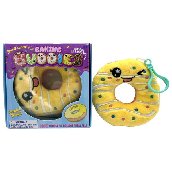 Kalan Baking Buddies Lemon Cream Donut Scented Plush Bag Clip – Cute Clip-On Keychain, Soft Donut Plushie with Sweet Lemon Aroma – Collectible Accessory for Kids & Teens
