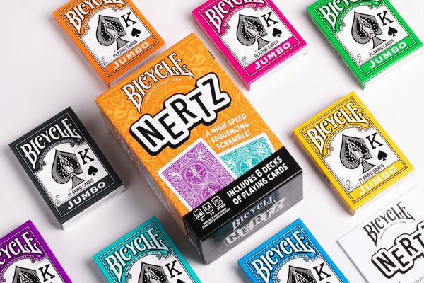 Bicycle Nertz Playing Card Game, 8 Decks of Playing Cards, Fast, Fun, Competitive Multiplayer Solitaire Game, Up to 8 Players, Jumbo Index