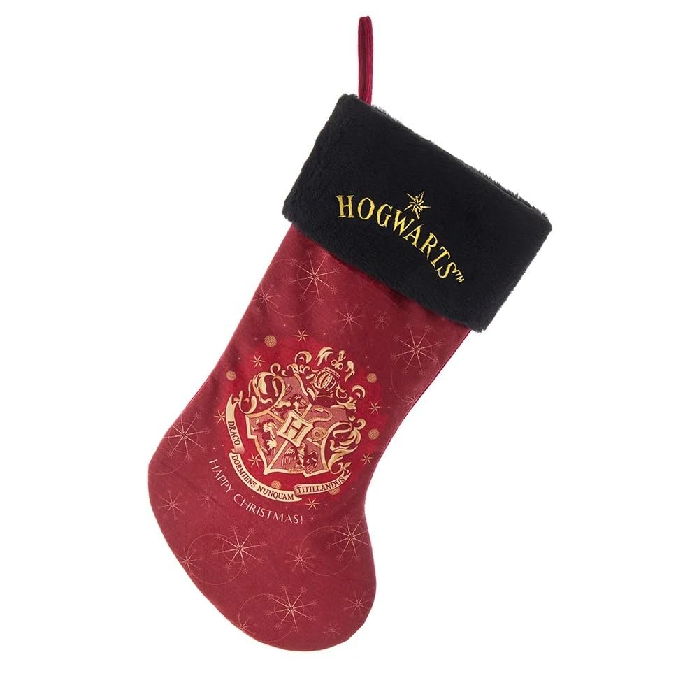 Harry Potter Kurt Adler 19 Inch Hogwarts Seal Christmas Stocking, Red