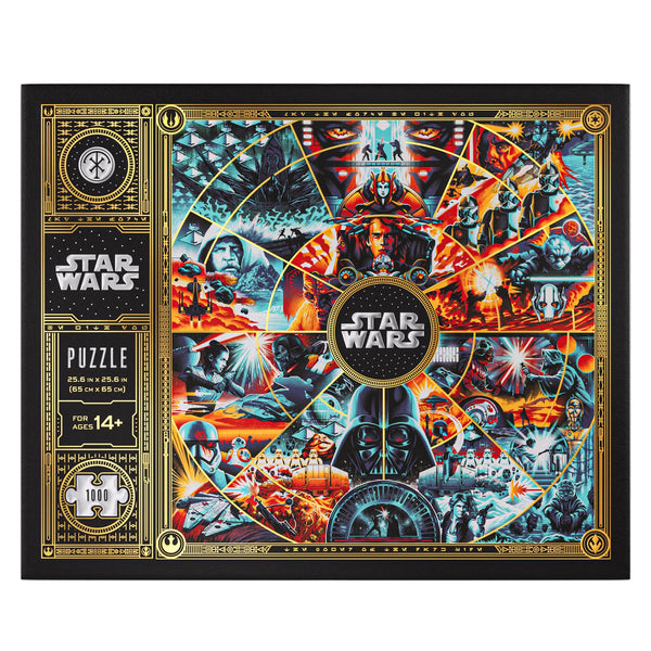 theory11 Star Wars Jigsaw Puzzle - 1,000 Pieces with Gold Foil Accents, Official Lucasfilm Collectible with Carrying Pouch