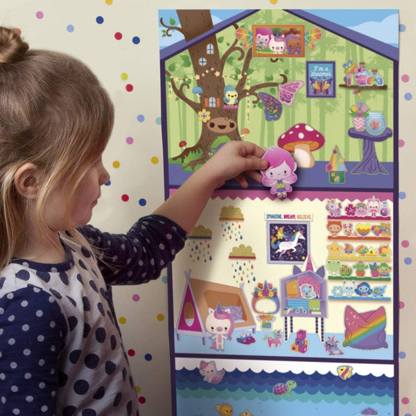 Craft-tastic — Enchanted Sticker Playhouse – Wall-Sized Sticker Fun – Repositionable Stickers — for Ages 3+