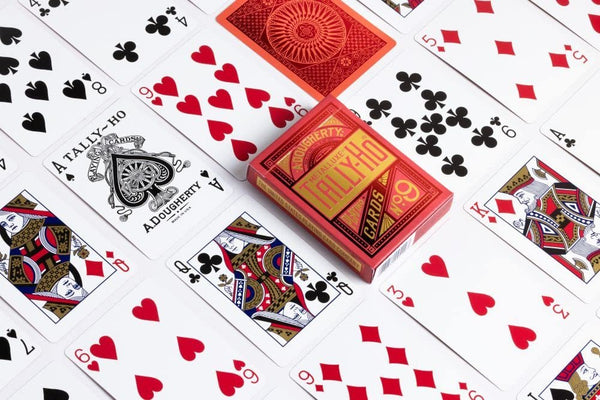 Tally-Ho MetalLuxe Red Premium Playing Cards, Poker Size Standard Index