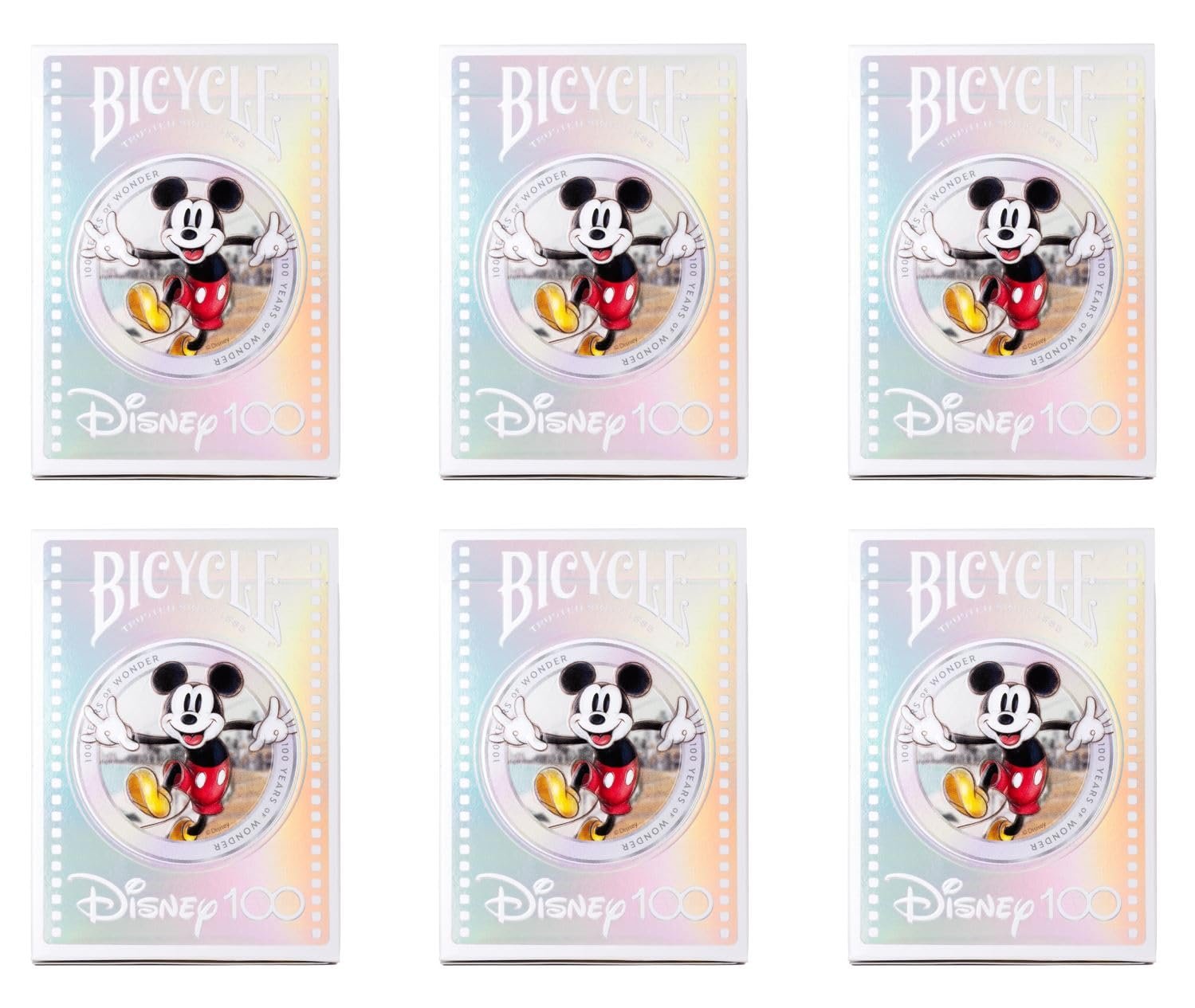 Bicycle Disney 100 Year Anniversary Playing Cards - Features 20+ Iconic Disney Characters - Pack of 6 Decks