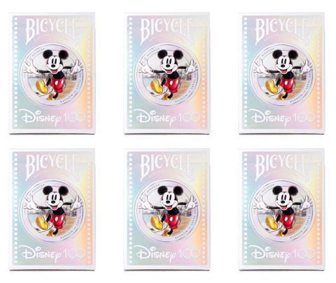 Bicycle Disney 100 Year Anniversary Playing Cards - Features 20+ Iconic Disney Characters - Pack of 6 Decks