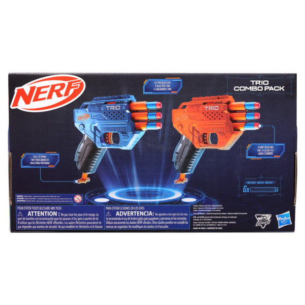 Nerf Elite 2.0 Trio Combo Pack, 2 Foam Dart Blasters, 6 Darts, Ages 8+
