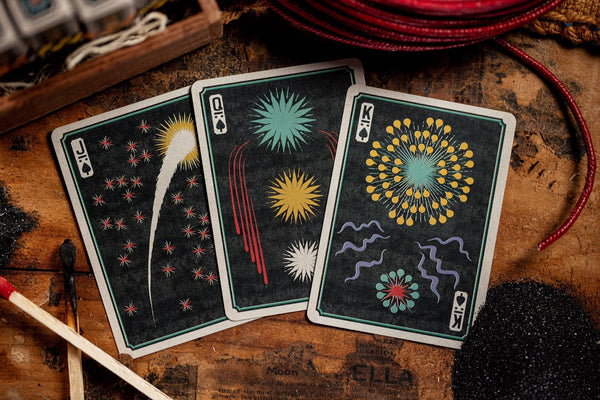 Kings Wild Project Flower Of Fire Luxury Playing Cards - Standard Edition, Poker Size Custom Index, Firework-Themed Collectible Deck