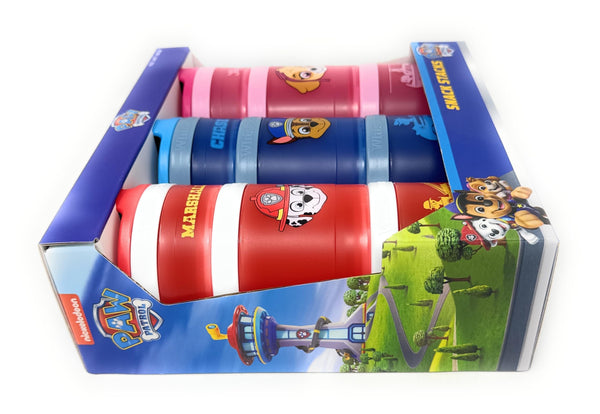Whiskware Stackable Snack Containers for Kids & Toddlers – 3-Part Portable Snack Stacks with Nickelodeon Paw Patrol Design - School & Travel Friendly, BPA-Free Kid Lunch Organizer