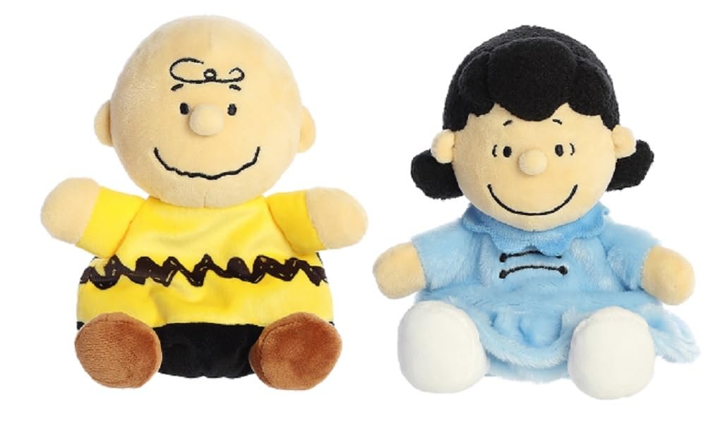 Aurora Peanuts Palm Pal Plush Bundle, Lucy and Charlie Brown