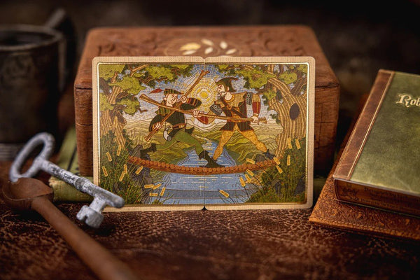 Kings Wild Project Robin Hood Luxury Playing Cards - Standard Edition, Poker Size, Custom Index, Hand‑Drawn Bayeux Tapestry‑Style Artwork