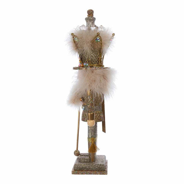 16-Inch Hollywood Platinum and Gold Glitter King Nutcracker