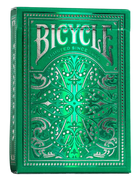 Bicycle Jacquard Premium Playing Cards, Silver and Emerald Green, Poker Size Standard Index