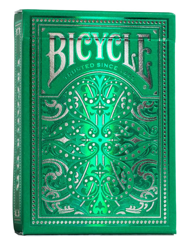 Bicycle Jacquard Premium Playing Cards, Silver and Emerald Green, Poker Size Standard Index