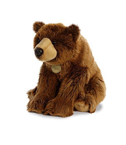 Aurora® Realistic Miyoni® Grizzly Stuffed Animal - Lifelike Detail - Cherished Companionship - Brown 15 Inches