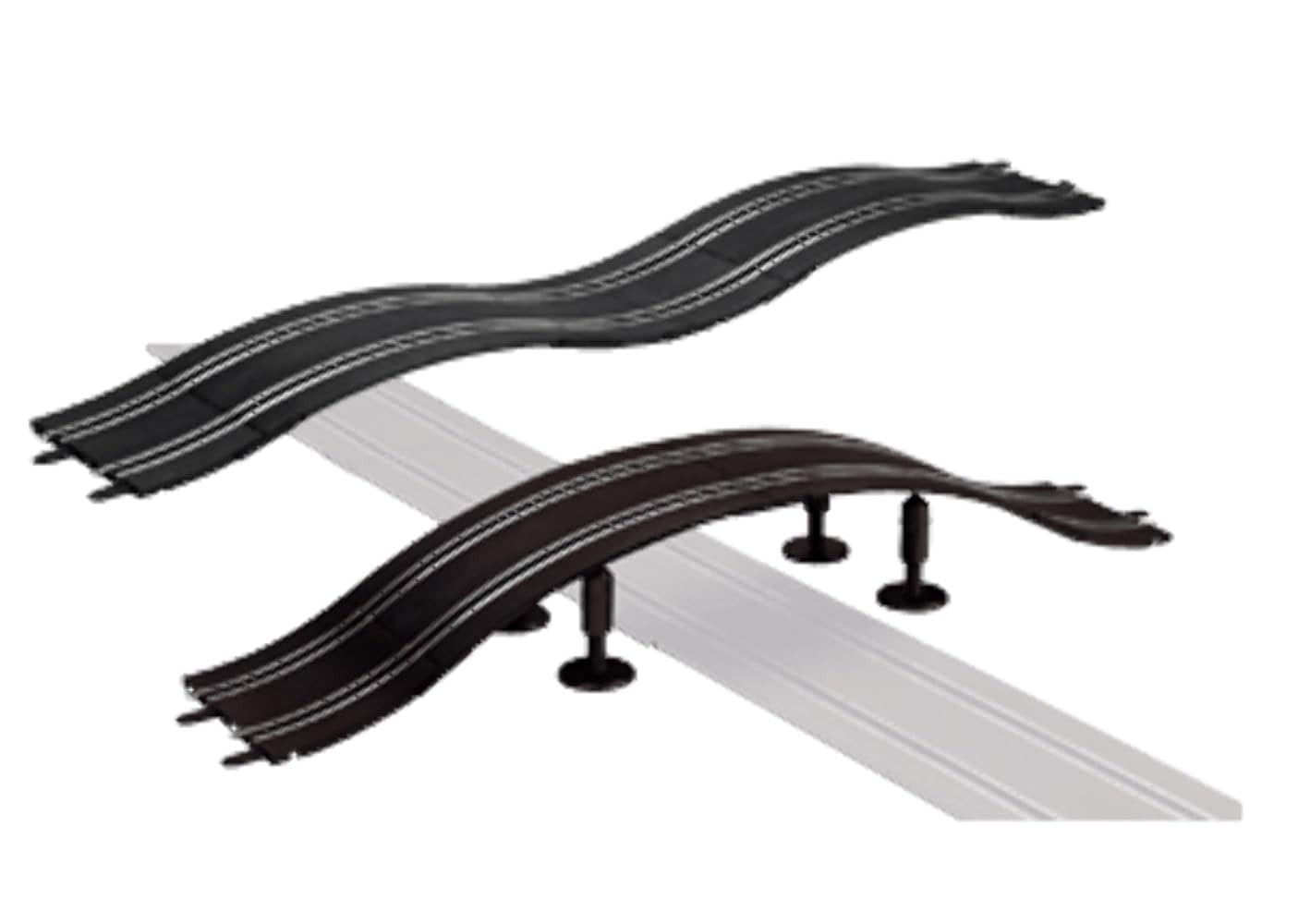 Carrera 20061649 61649 Hump Hill Bridge Set Section Add On Track Parts for GO & Digital 143 Slot Car Racing Sets, Black