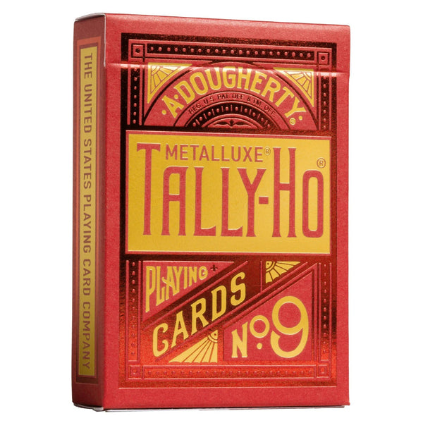 Tally-Ho Metalluxe Premium Playing Cards Variety Pack - Blue and Red Foil Circle Back Set of 2 Decks, Poker Size Standard Index