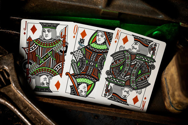 Kings Wild Project Auto Body Threads Luxury Playing Cards, Green Standard Edition, Premium Poker Size Custom Index Collectible Deck