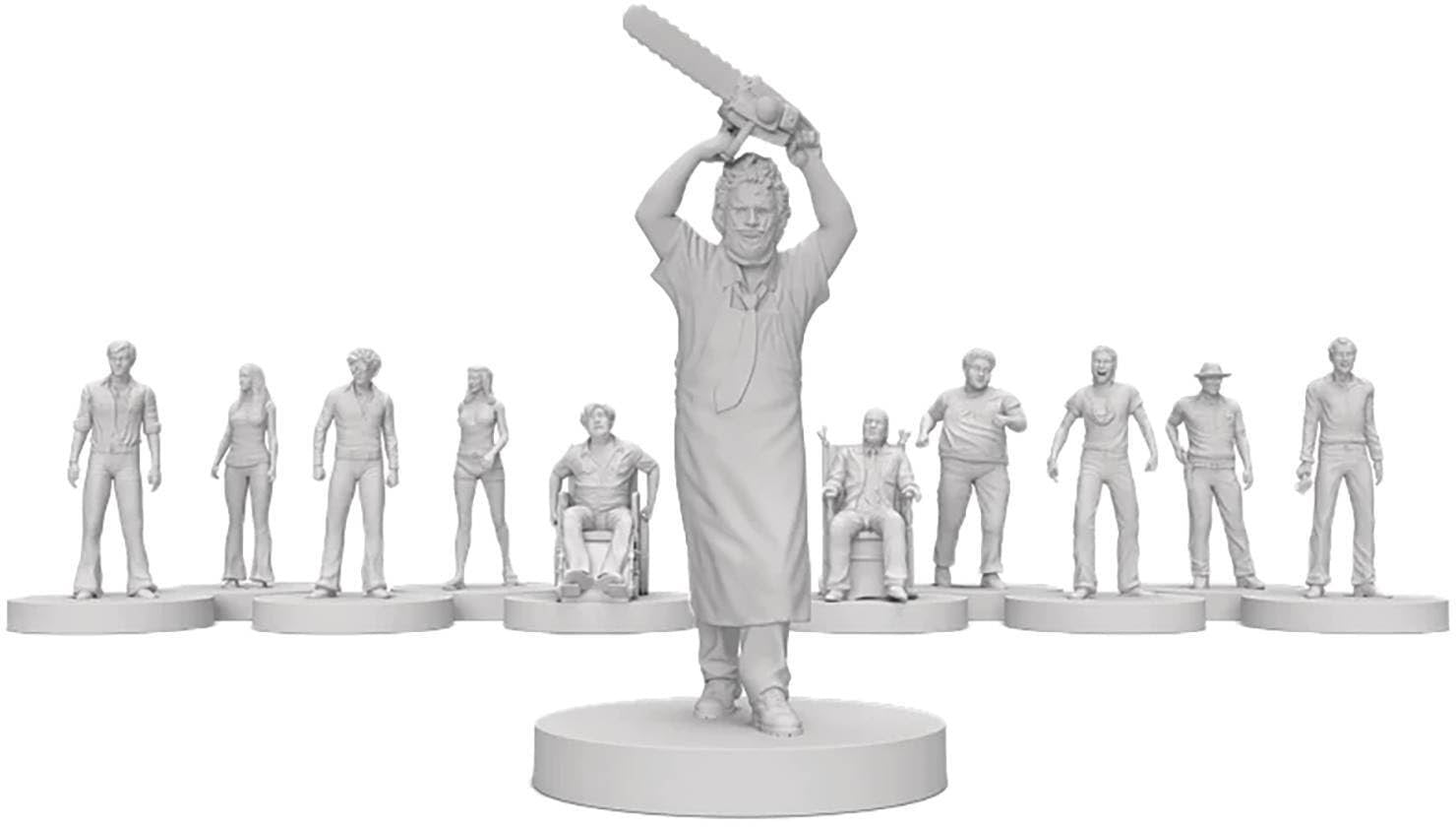 Trick Or Treat Studios Texas Chainsaw Massacre (1974) Miniature Characters - 11-Piece 40 mm Paintable Collectible Horror Movie Figurines Set For Board Game Expansion & Display - Leatherface, Sally, Hitchhiker & More