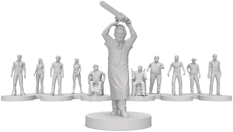 Trick Or Treat Studios Texas Chainsaw Massacre (1974) Miniature Characters - 11-Piece 40 mm Paintable Collectible Horror Movie Figurines Set For Board Game Expansion & Display - Leatherface, Sally, Hitchhiker & More