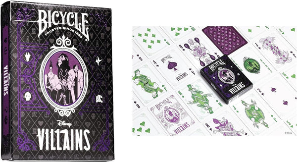 Disney Collector's Bundle: 6 Decks Bicycle Playing Cards - Black & Gold Mickey, Classic Mickey, Princess Pink/Navy, Villains Green/Purple.