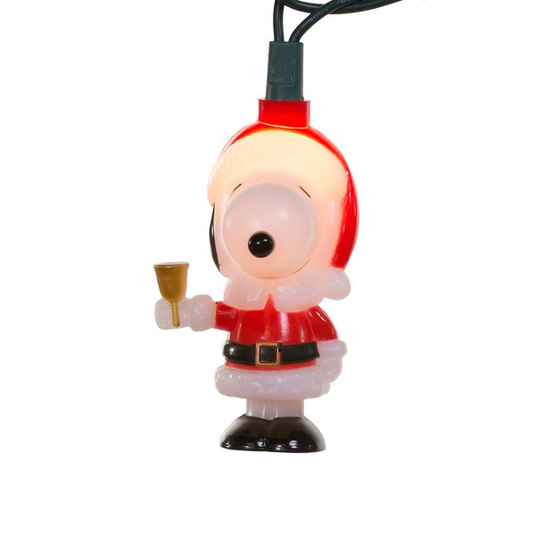 Kurt Adler Peanuts 10-Light Santa Suit Snoopy Christmas Light Set, Multicolor String Lights