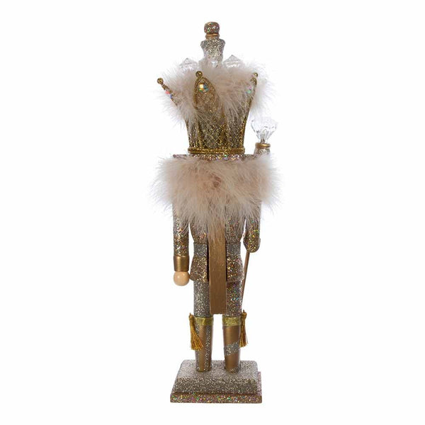Kurt S. Adler 16-Inch Hollywood Platinum and Gold Glitter King Nutcracker