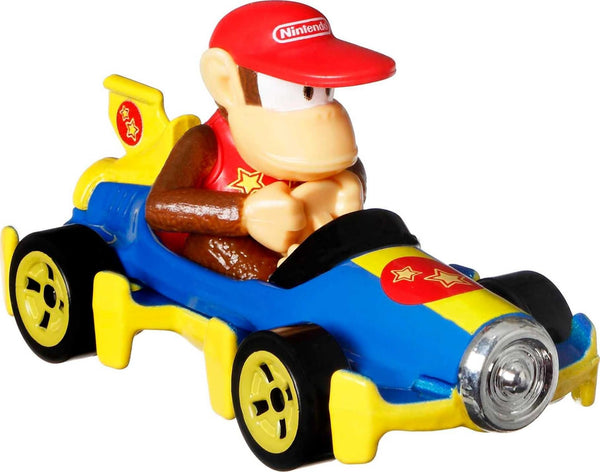 Hot Wheels Mario Kart Die-Cast Vehicle 4-Pack (GXX98), Collectible Set of 4 Fan-Favorite Characters includes First-Appearance Diddy Kong in Mach 8