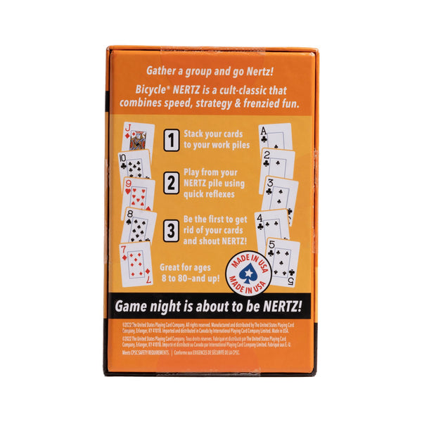Bicycle Nertz Playing Card Game, 8 Decks of Playing Cards, Fast, Fun, Competitive Multiplayer Solitaire Game, Up to 8 Players, Jumbo Index
