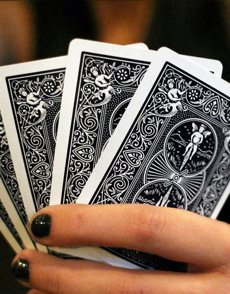 Bicycle Black & Red Rider Back Playing Cards, Poker Size Standard Index, 4 Pack