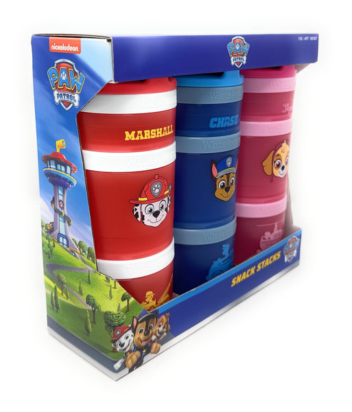 Whiskware Stackable Snack Containers for Kids & Toddlers – 3-Part Portable Snack Stacks with Nickelodeon Paw Patrol Design - School & Travel Friendly, BPA-Free Kid Lunch Organizer