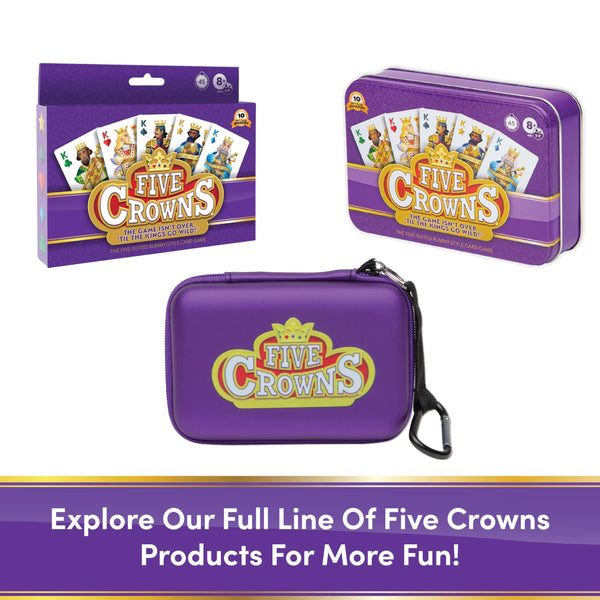 Five Crowns Travel Case Bundle, Cards, Scorecard Included – Card Game for Kids and Adults, Family Game Night, The Game isn’t Over Until the Kings Go Wild!, 5 Suited Rummy Style Card Game, Ages 8+