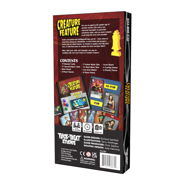 Trick Or Treat Studios Richard Garfield’s Creature Feature - Monster Themed Movie Agent Bluffing Board Game, 3-6 Players Ages 14+