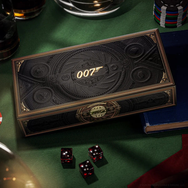 theory11 James Bond 007 Special Edition Box Set – Collector Playing Cards with 3 Gold Edition Decks + Solid Brass 007 Pen & Secret Hidden Compartment – Luxury Gift for 007 Fans & Card Enthusiasts