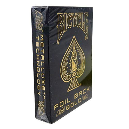 Bicycle MetalLuxe Gold Playing Cards Limited Edition by JOKARTE, Premium USPCC Poker Size Deck with Real Metal Foil, Black Embossed Box, Collectible Card Deck for Magic, Poker, Games and Display