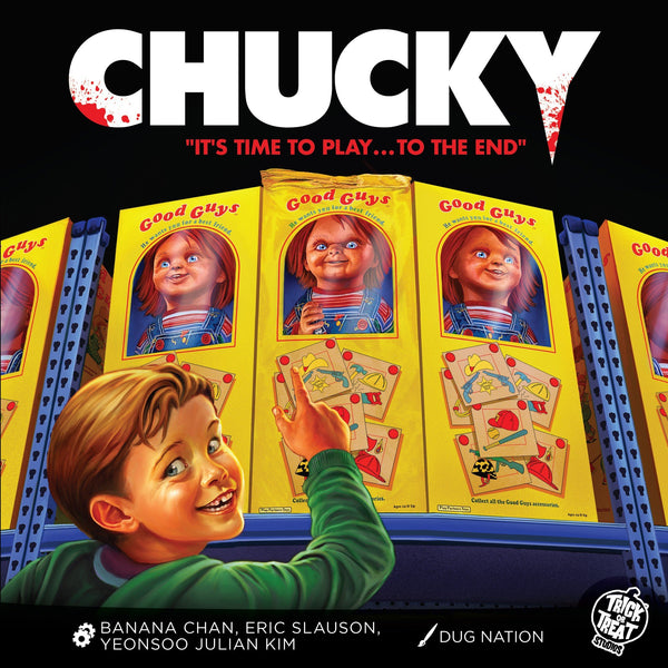 Trick Or Treat Studios Chucky: It’s Time To Play… To The End Board Game - Official Horror Survival Strategy Game, Worker Placement & Push-Your-Luck, 2-4 Players, Ages 14+