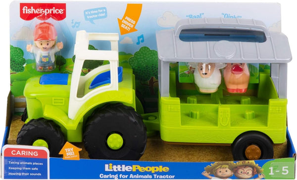 Fisher-Price Little People Toddler Musical Toy Caring for Animals Tractor Farm Vehicle & 3 Figures for Ages 1+ Years