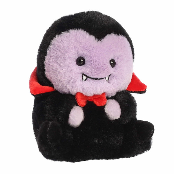 Aurora® Spooky Rolly Pet™ Vaughn Vampire™ Stuffed Animal - Compact Size for On-The-Go Fun - Perfect for Halloween Decorations and Gifts - Purple 5 Inches