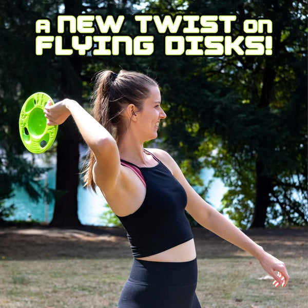 Hog Wild StuntDisk Flying Disc Toy - Perform Amazing Tricks & Spins - Outdoor Disk Game for Lawn, Beach & More - Throw, Toss & Catch - Kids & Adults 8+
