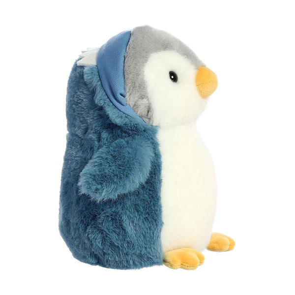 Aurora® Playful Pompom Penguin™ Dragon Stuffed Animal - Vibrant Companions for Warm Cuddles - Perfect for Adults, Kids, and Birthdays - Blue 7 Inches