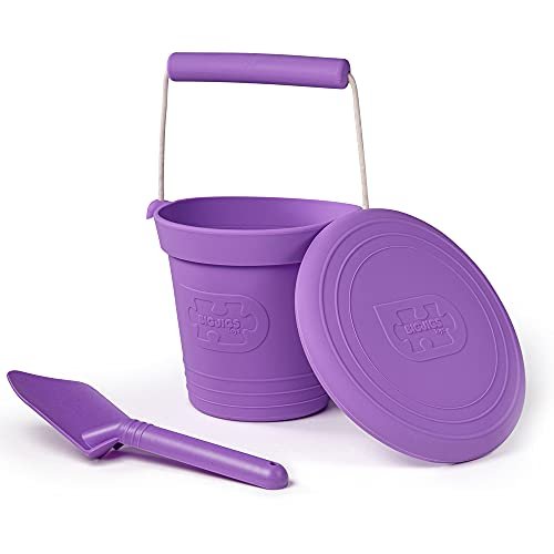 Bigjigs Toys Eco Spade for Kids (Lavender Purple) - 20.5cm Wheat Fibre Toy Spade, Quality Sand Toys, Holiday Toys for Toddlers, Sand Shovels