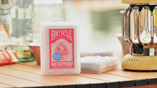 Bicycle Waterproof Red Playing Cards, Clear Plastic Playing Cards, Made from 30% Recycled Plastic, Perfect for Pool Games, Beach Trip, or Party Games