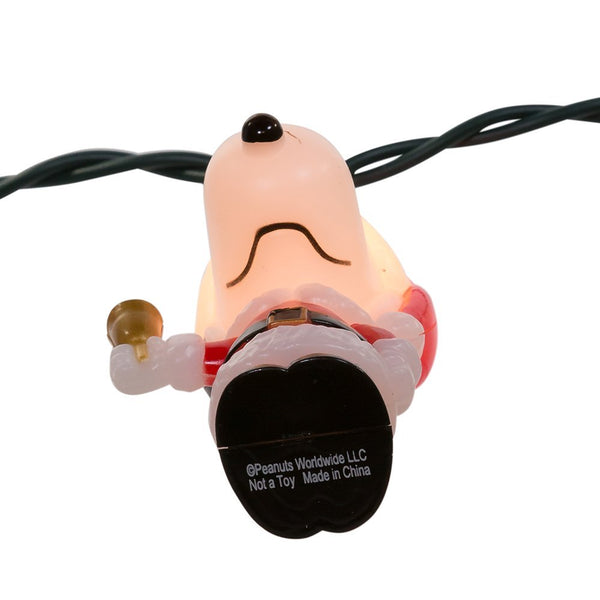 Kurt Adler Peanuts 10-Light Santa Suit Snoopy Christmas Light Set, Multicolor String Lights