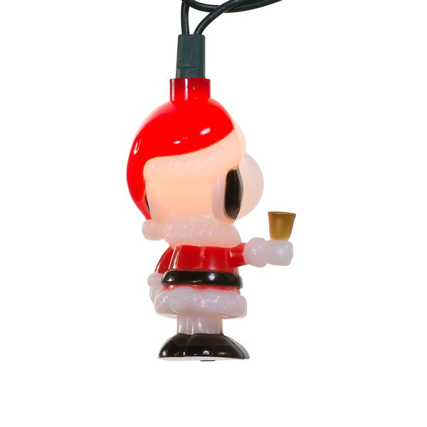 Kurt Adler Peanuts 10-Light Santa Suit Snoopy Christmas Light Set, Multicolor String Lights