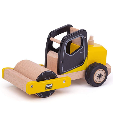 Tidlo T0416 Wooden Road Roller Construction Vehicles, Ages 3+