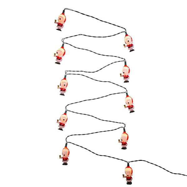 Kurt Adler Peanuts 10-Light Santa Suit Snoopy Christmas Light Set, Multicolor String Lights