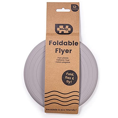 Bigjigs Toys Frisbee Flying Disc (Stone Grey) - Silicone Frisbee for Kids, Quality Flying Saucers, Beach Toys & Garden Toys, Holiday Toys for Toddlers