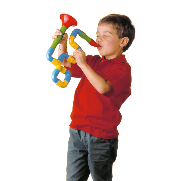 Quercetti Saxoflute - 16 Piece Build Your Own Instrument Toy, Tube Construction Musical Building Set, Toddler & Kids 2+